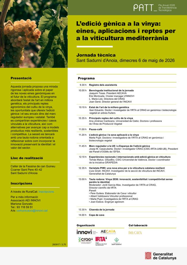 Programa de la jornada tècnica